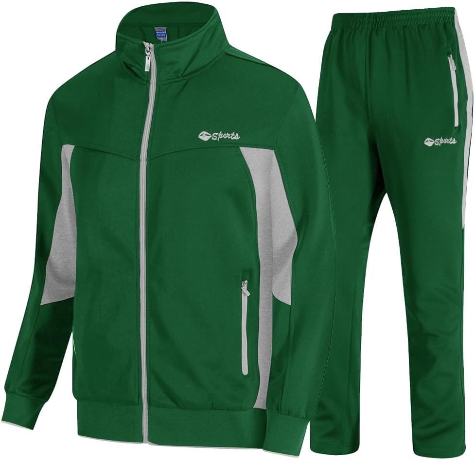 TBMPOY Men's Tracksuits Sweatsuits for Men Sweat Track Suits 2 Piece Casual Athletic Jogging Warm Up Full Zip Sets