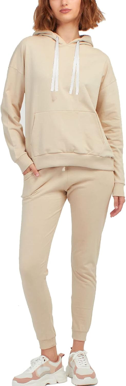 JIHUILAI Sweat Suits For Womens 2 Piece Women Sweatsuit Tracksuit Long Sweatpants Set S